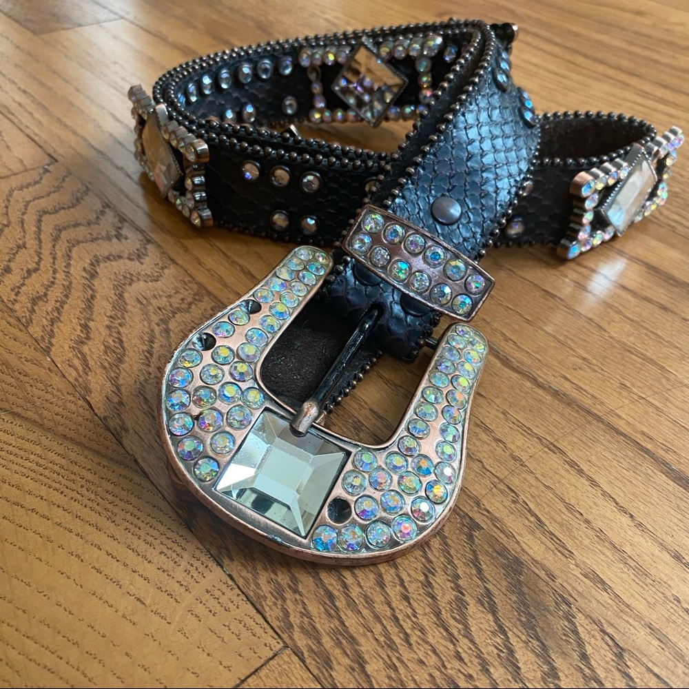 Brown & Rose Gold Rhinestone Country Belt